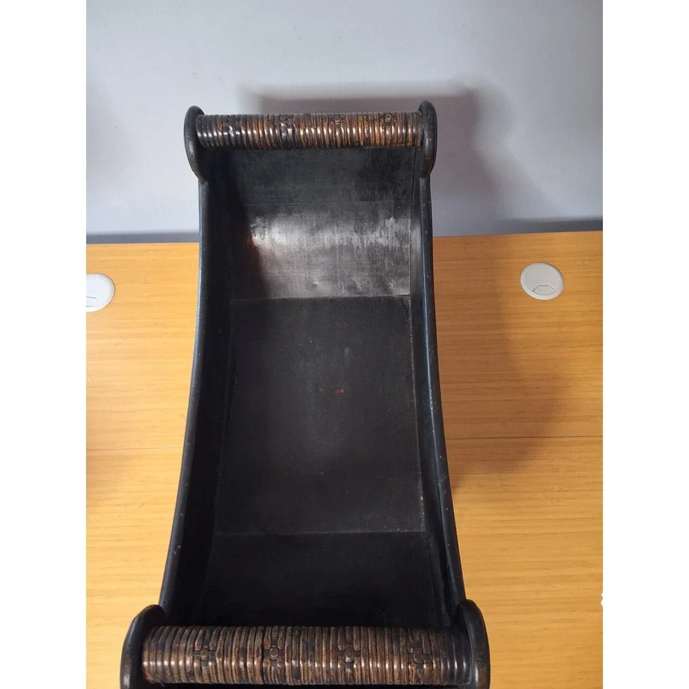 Vintage Wooden Sleigh Style Basket Cachepot Used To Holder Potted Plants